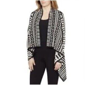 Larry Levine Women’s Aztek South Western Print Long Sleeve Cardigan Sweater Sz M